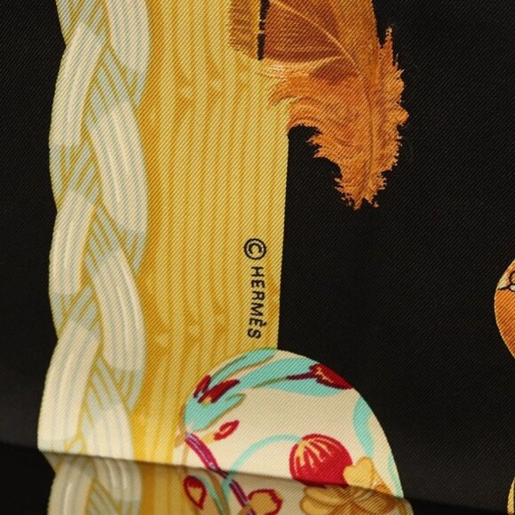 HERMES Carre 90 Scarf ""Couvee d'Hermes"" Silk Black - Picture 13 of 16